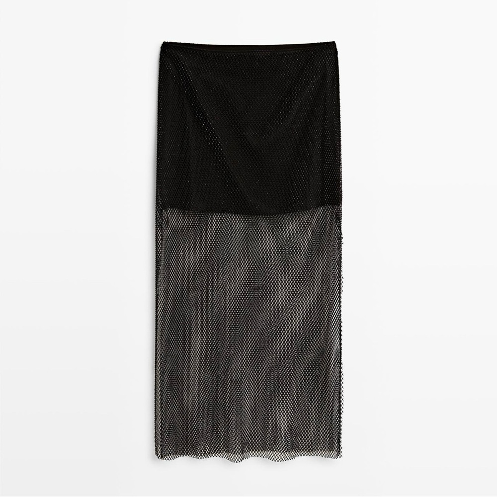 Massimo Dutti Beaded Mesh Skirt